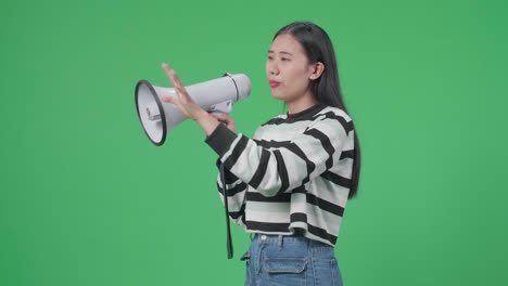 woman using a megaphone