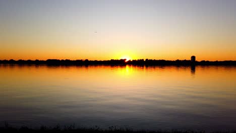 puesta de sol, lago, lapso de tiempo, colores, lago calhound