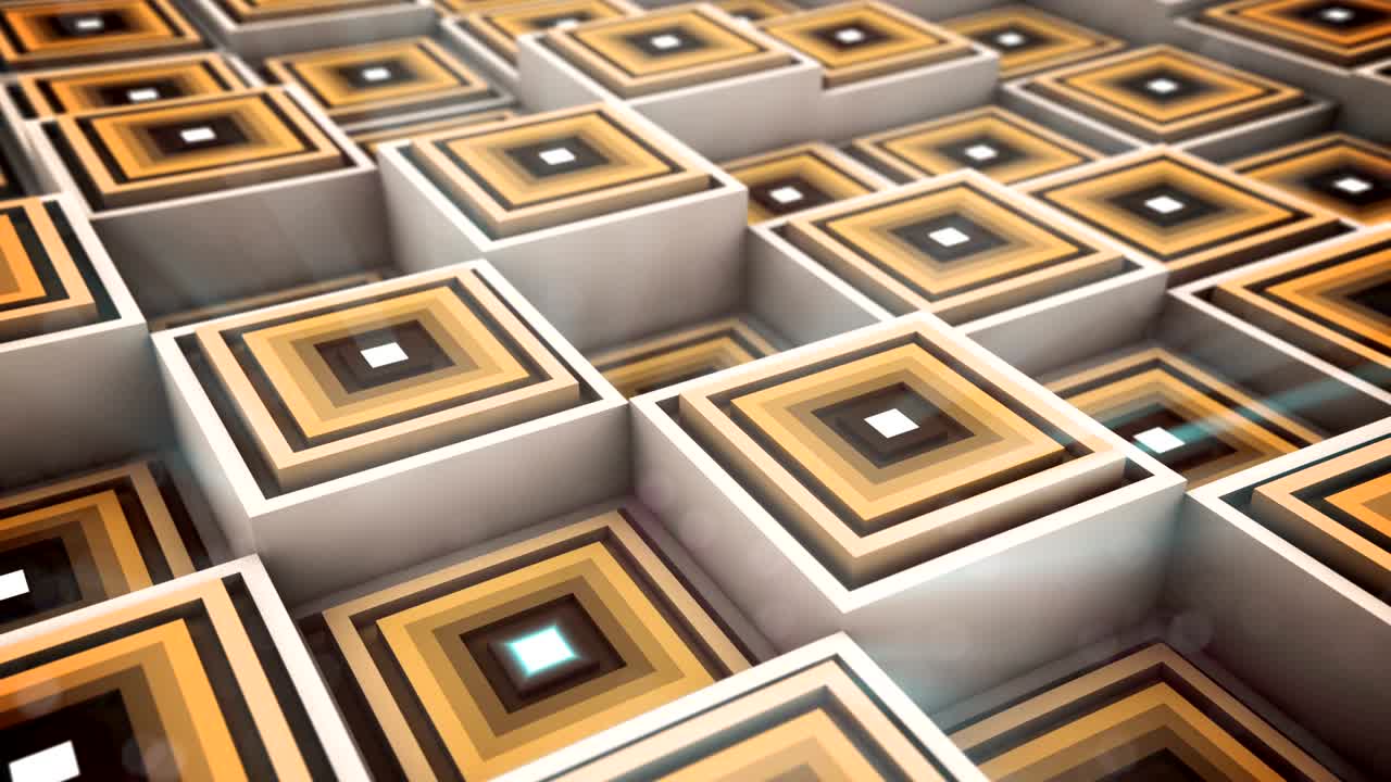 renderización 3d abstracta con cubos, fondo animado con formas geométricas en movimiento. video 4k sin costuras.