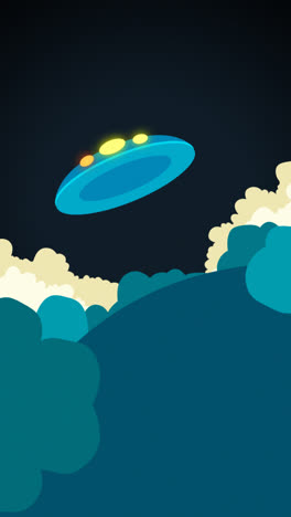 an animation of a classic ufo abduction concept with flat design