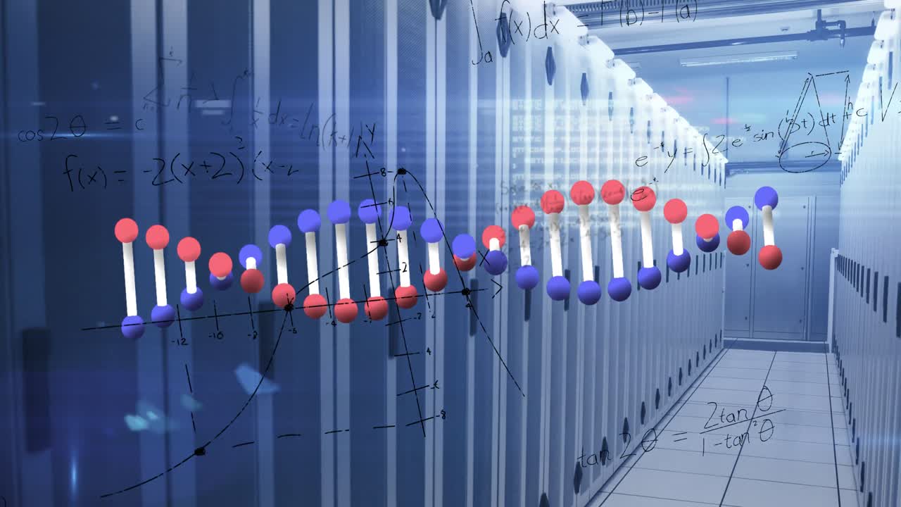 데이터 처리 및 서버  ⁇ 에서 dna 스트랜드의 애니메이션