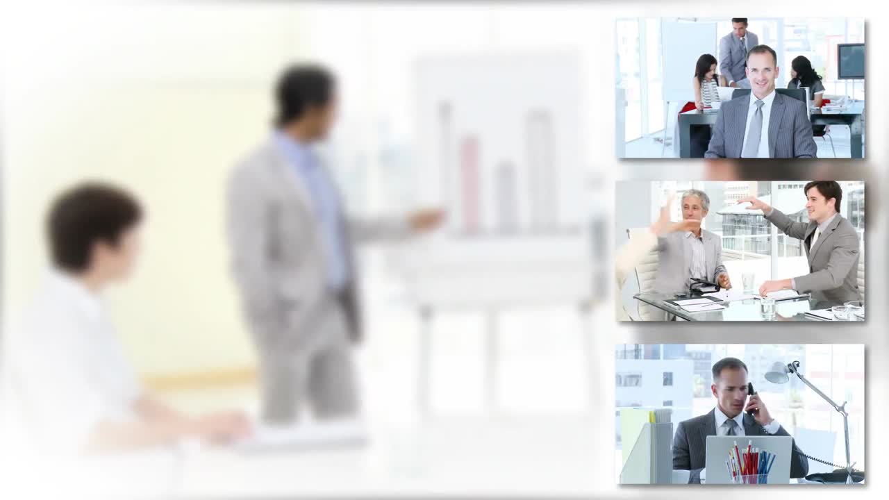 사무실 에서 일 하는 사업가