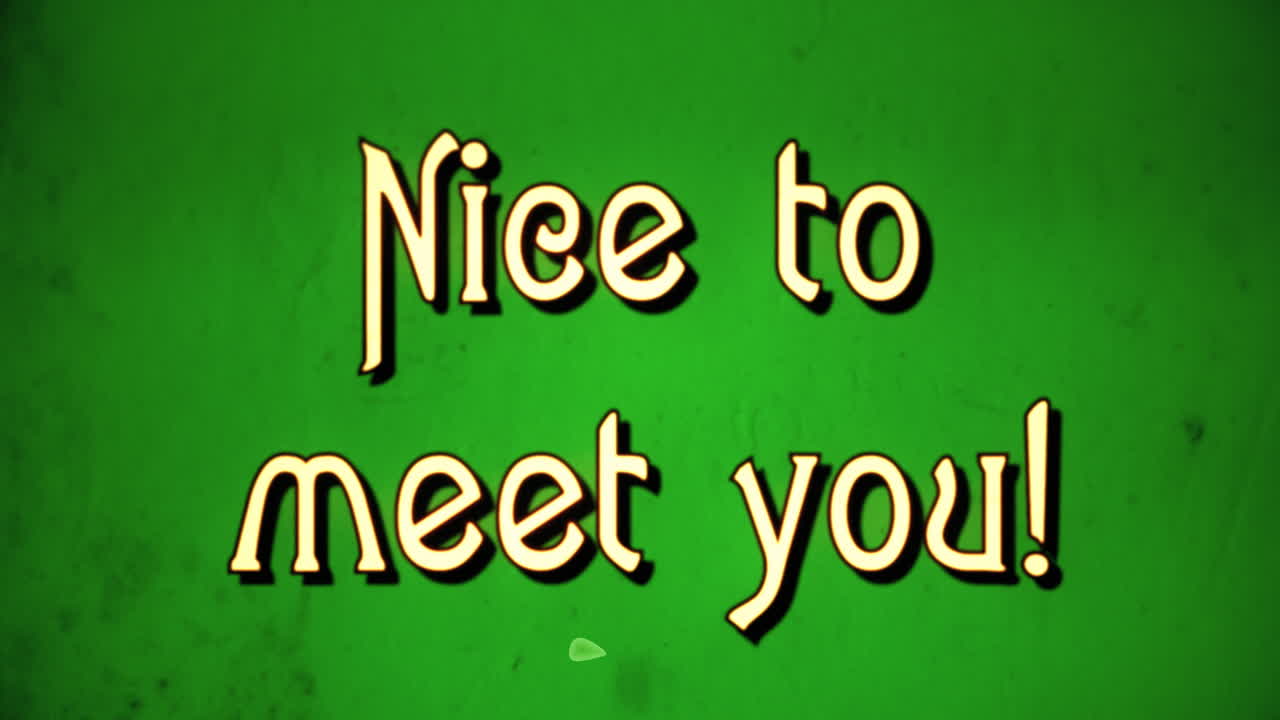 문자 메시지, 멋진 레트로 폰트, 1970년대 손상된 영화 스타일, 문자 확대 애니메이션과 함께 나타납니다.