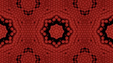 bolas rojas en un patrón de mosaico animado abstracto en un fondo negro. un simple gráfico de movimiento de bucle sin costuras sirve como fondo.