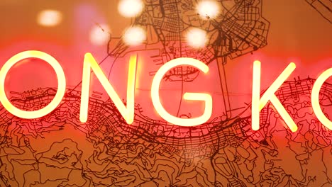 bright neon sign displaying 'hong kong'