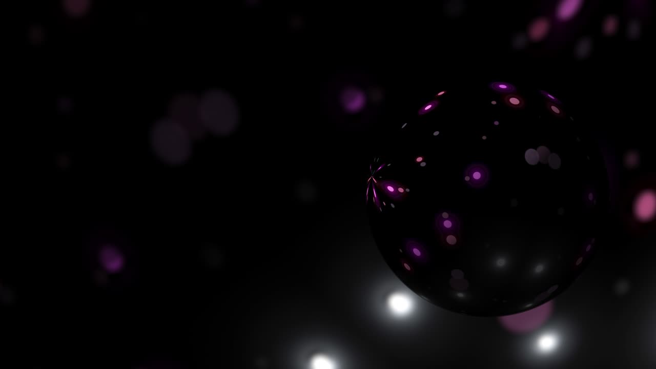 Abstract electrical light digital ball in futuristic dark black background. 4K 3D seamless looping. Animated fantasy neon light orb rotate in dark hi-tech background with copy space for DJ VJ loop.