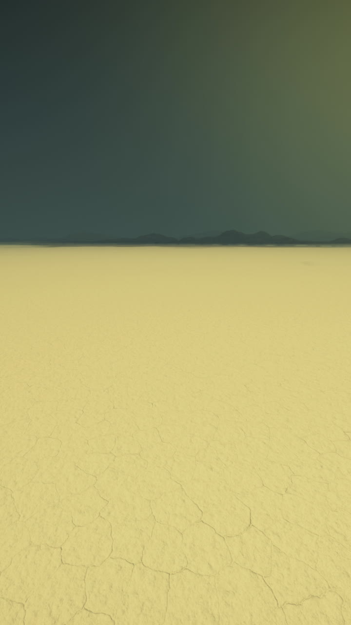 paisaje desértico seco vacío bajo un cielo tormentoso