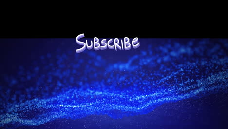 animación del texto de suscripción en líneas sobre puntos que forman un patrón de onda en fondo negro