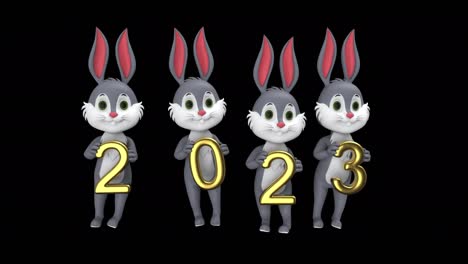 los conejos que saltan son el símbolo del año nuevo.