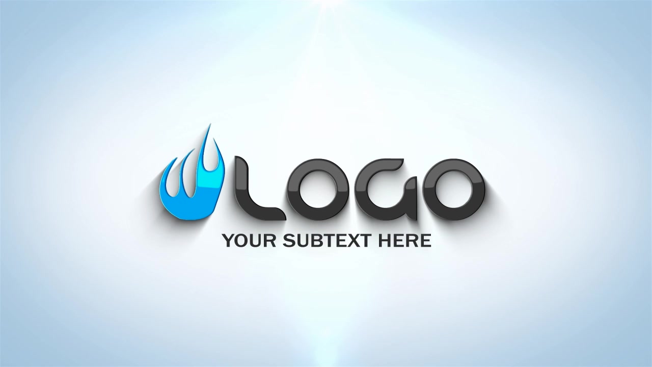 Dynamic 3D shattered glass effect revealing logo