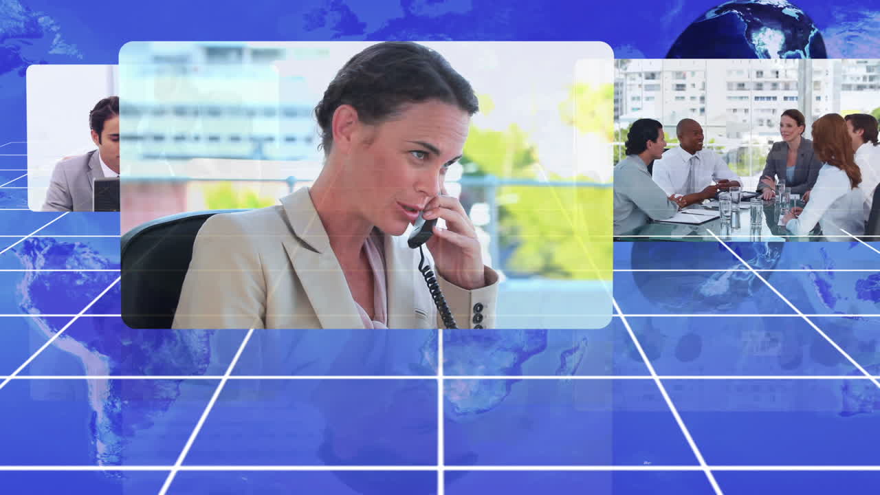 gente de negocios trabajando con una imagen de la tierra cortesía de nasa.org