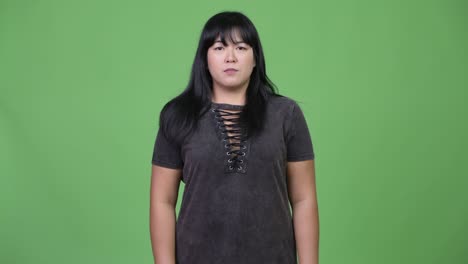 beautiful overweight asian woman smiling