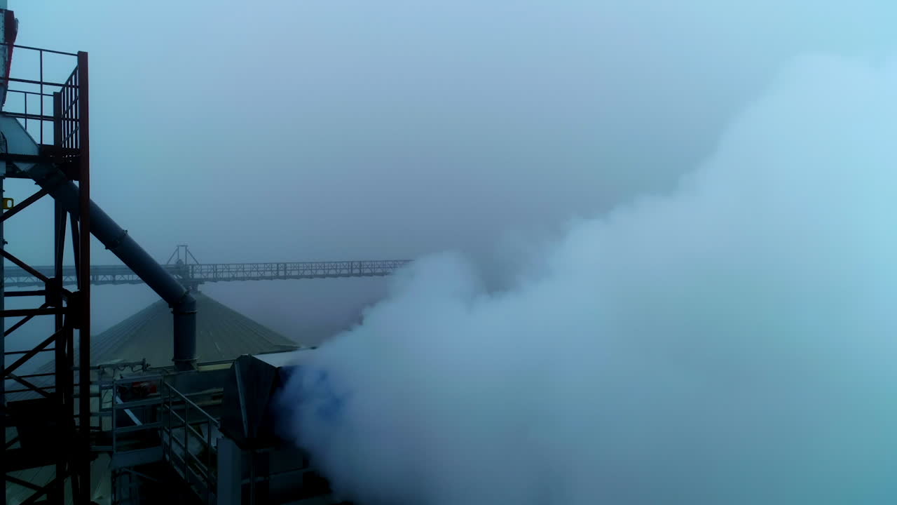 Industrial Facility in Foggy Weather