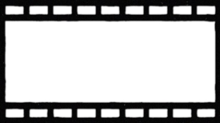 Vintage Film Strip Frame Overlay with Flickering Grain