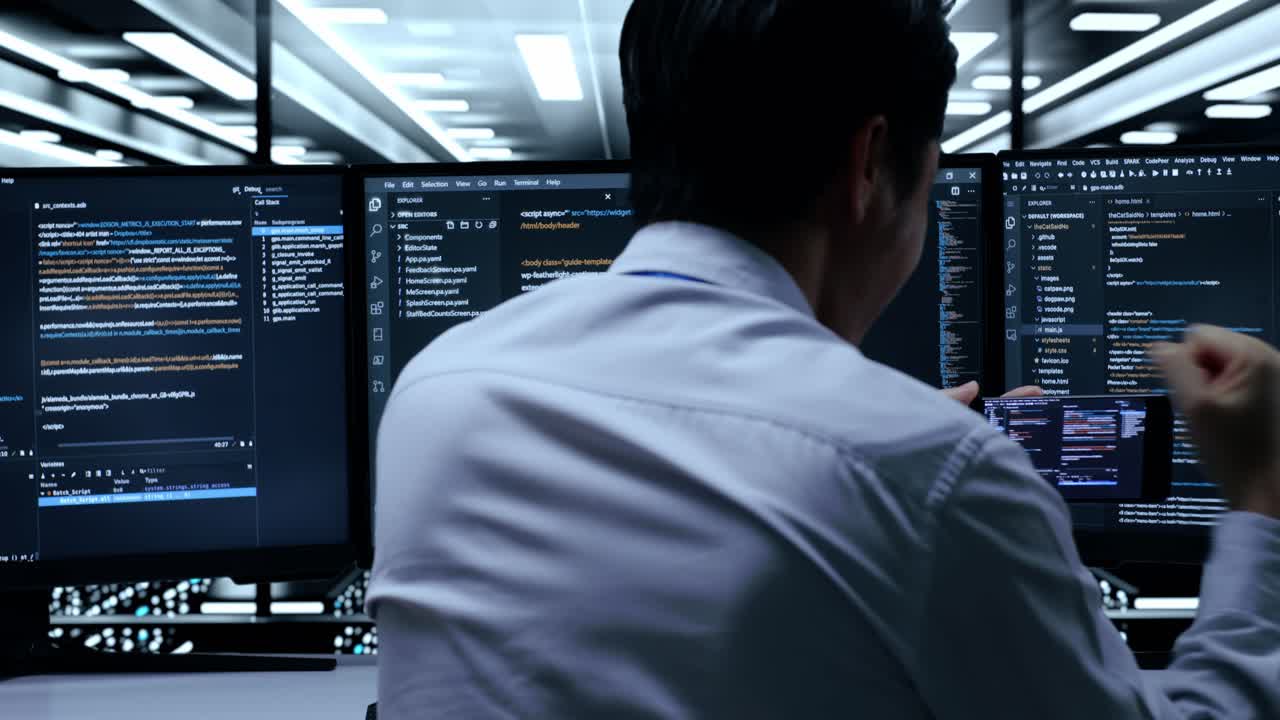 Programmer Celebrating Success in Data Center