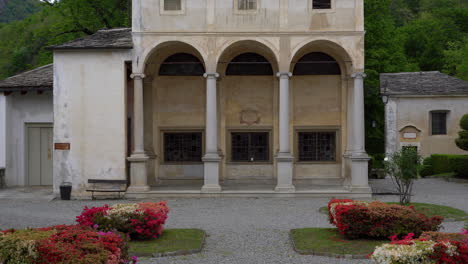 a beautiful travel tour at the sacred mountain of varallo, a christian devotional complex, a unesco world heritage si in italy