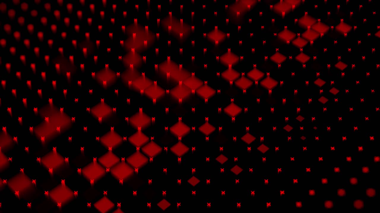 검은 바탕에 추상적인 빨간 기하학적 패턴
