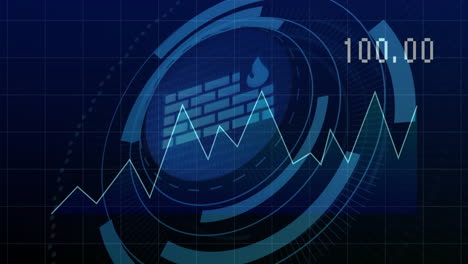 animation of data processing over scope scanning and wall