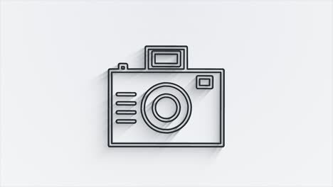 social media line shadow icon design isolated on white background. outline web icon. motion graphics.
