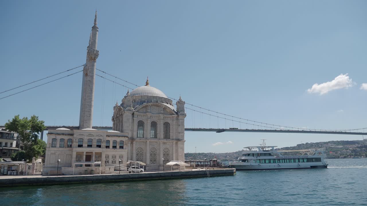 Ortaköy Mosque with Bosphorus Bridge in Istanbul
