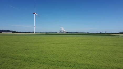 windmills and powerplant weisweiler in germany