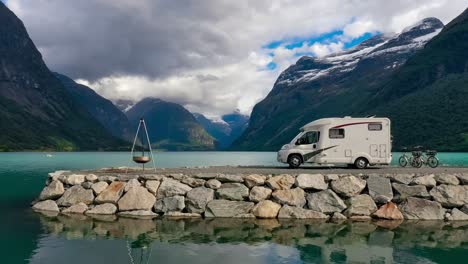 family vacation travel rv, holiday trip in motorhome