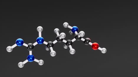 fórmula química estructural de la molécula de arginina.