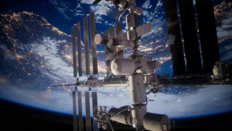 earth and outer space station iss