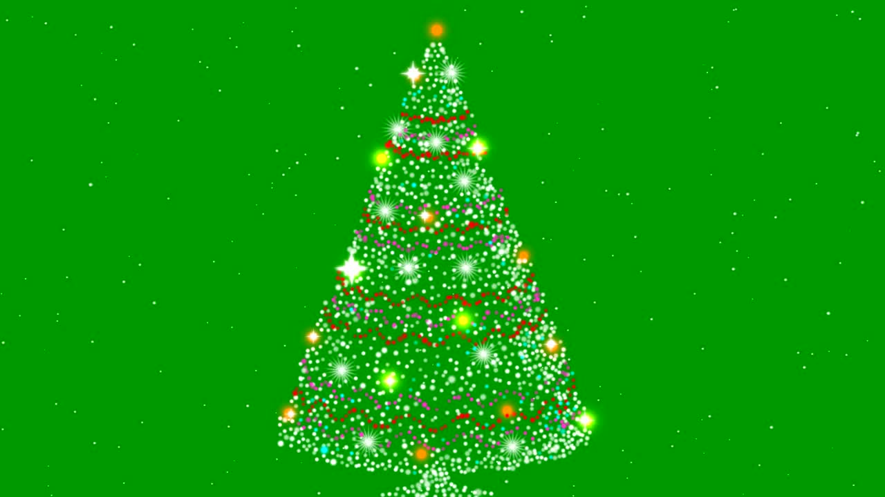 блестящая рождественская елка. графика с зеленым фоном.