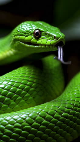 close-up of a green snake