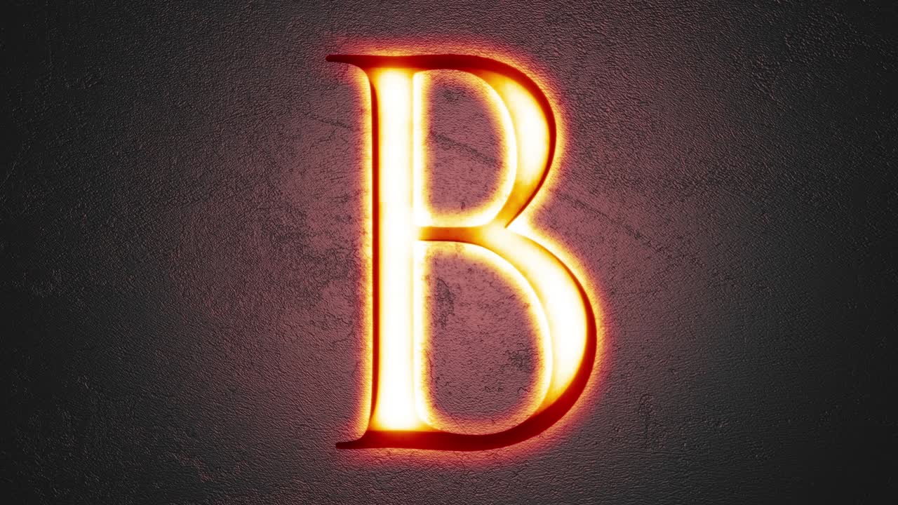 grabado letra b brillante