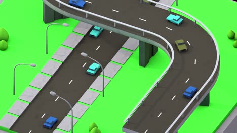 coches que se mueven rápidamente en la carretera moderna. coches que conducen en la autopista rápida. animación en bucle