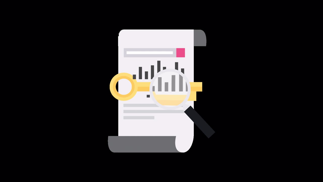 Animasi Konseptual Analisis dan Pencarian Data dengan Kunci dan Kaca Pembesar