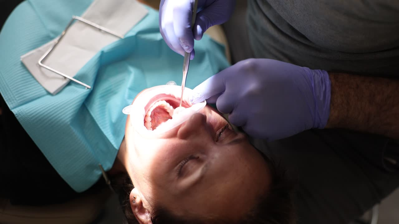 Patient Undergoing a Dental Examination