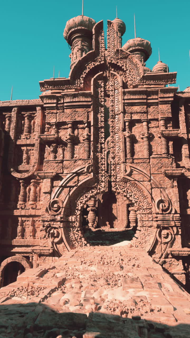 una entrada detallada de arco de piedra a una ciudad antigua