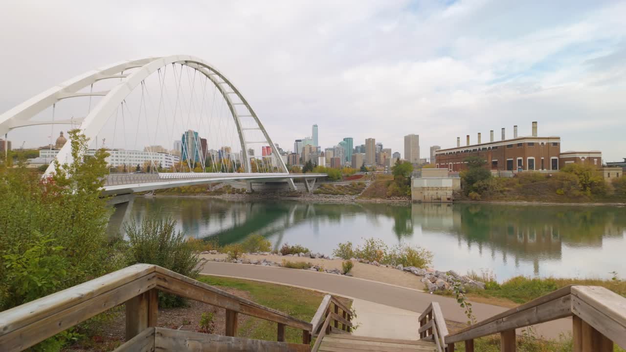 Cloudy Day At Walterdale Bridge In Edmonton Alberta