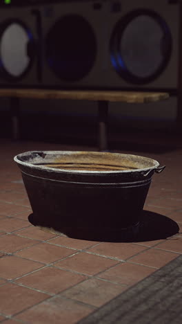 old rusty tub in a laundry room