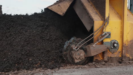 the tractor produces aeration of the compost