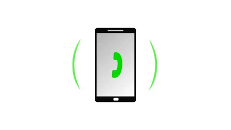 isolated smartphone call with green icon and circle burst vector animation 4k video.