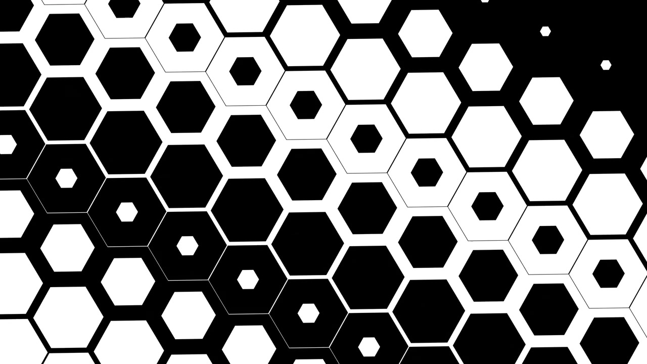 Abstract Transition With Moving Hexagon Pattern
