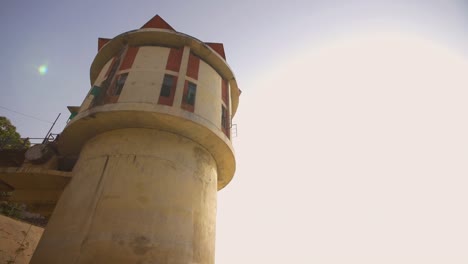 Panning-Shot-of-Water-Tower