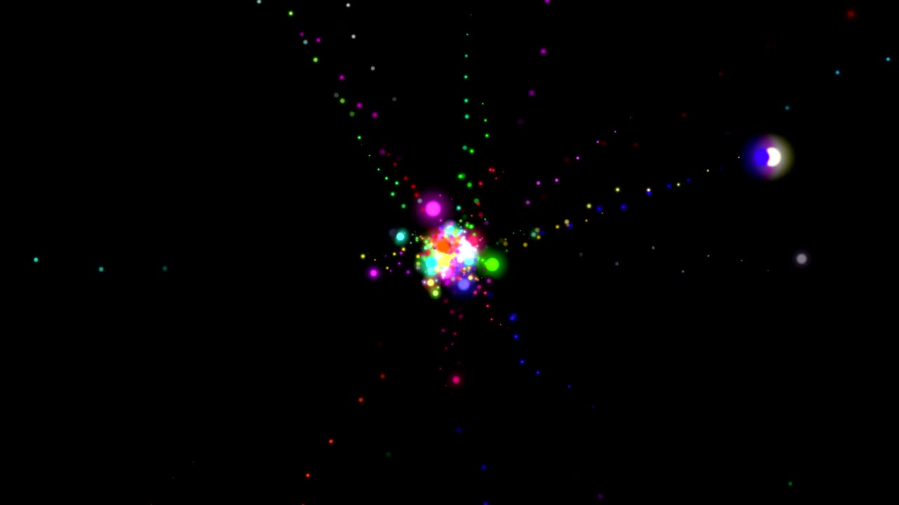 다채로운 보케 서클과 함께 4k 추상적인 배경, 다채로운 입자, 모션 그래픽 및 애니메이션 배경.