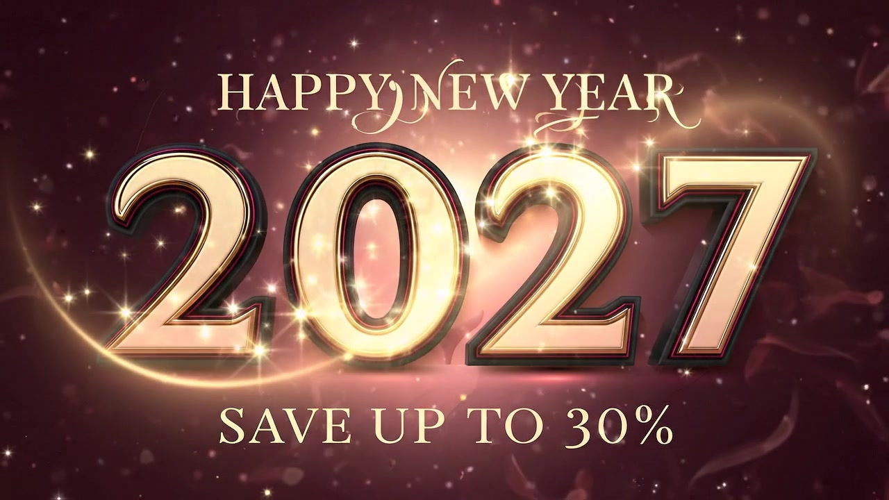 Grafica Promozionale Buon Anno 2027 con Testo Dorato