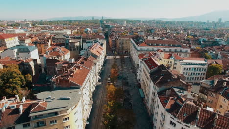 flying over slaveykov square in sofia