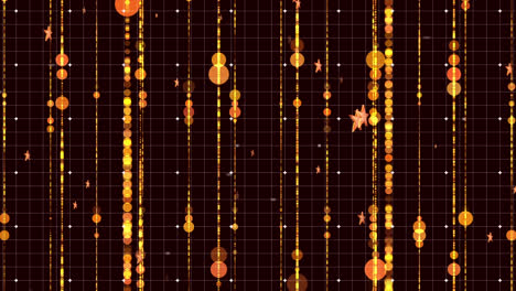animación de manchas brillantes y estrellas sobre fondo negro