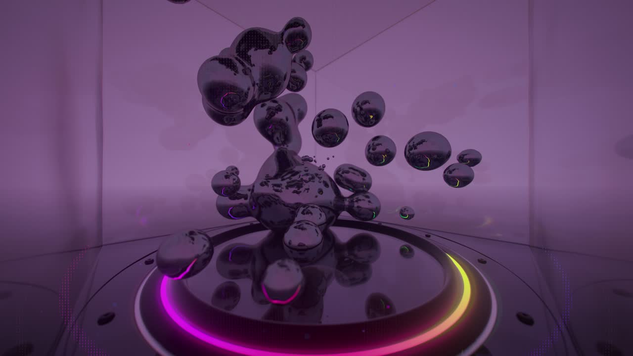 Concept of antigravity field seamless loop 3D render animation