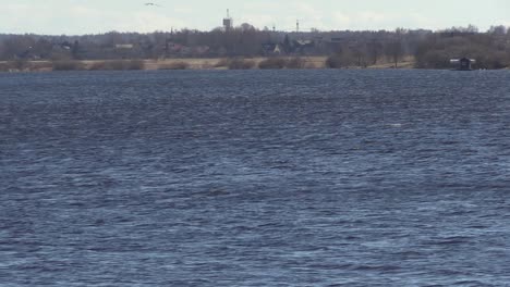 Daugava-Fluss-Dunkel-Wasser-Fluss-Tageslicht