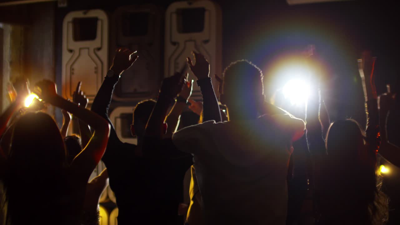 multitud bailando en un concierto de música electrónica