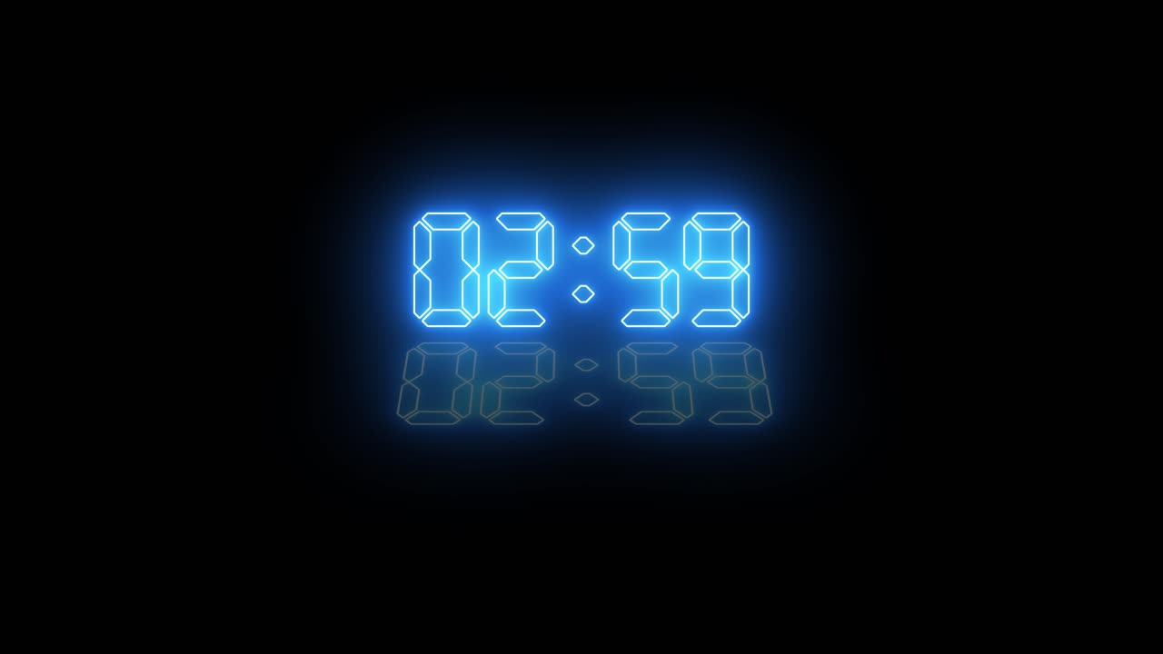 Digital clock showing time