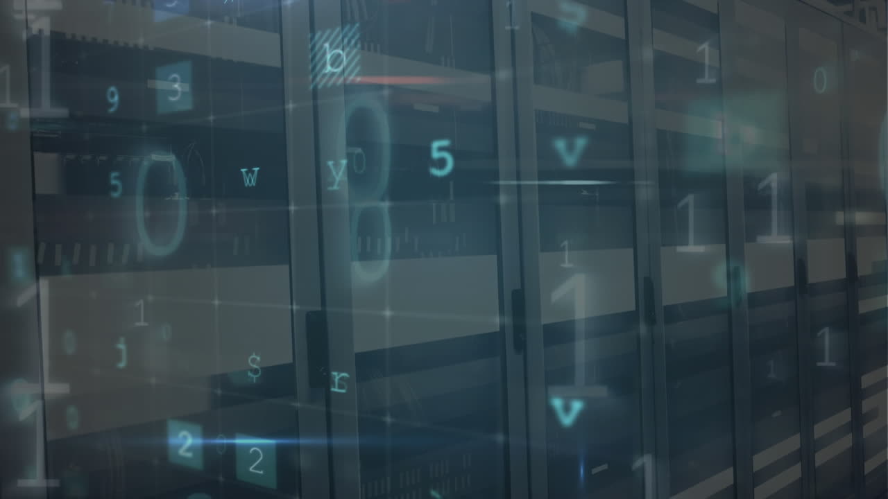 la animación digital muestra un ataque cibernético en un centro global de procesamiento de datos.